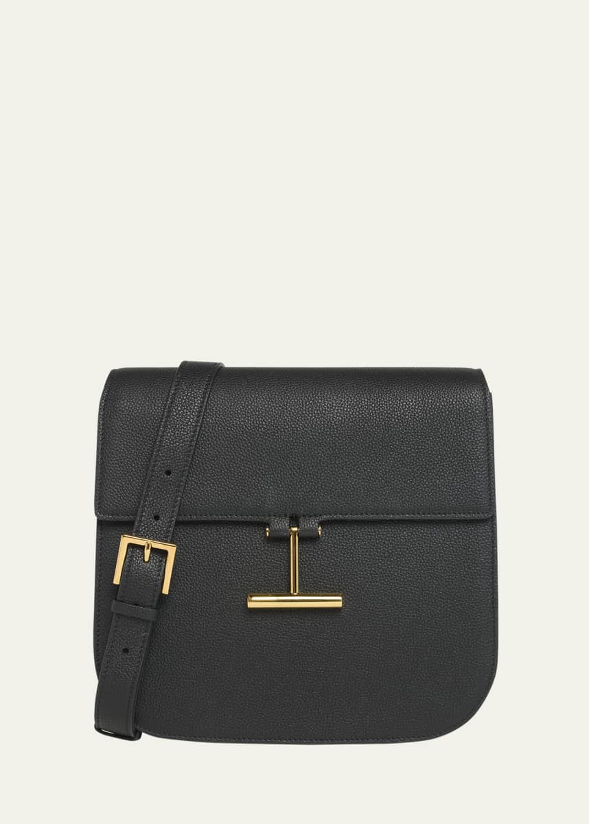 TOM FORD Tara Medium Crossbody in Grained Leather with Leather Strap