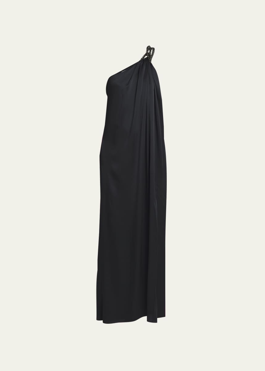 Stella McCartney Falabella One-Shoulder Gown with Crystal Detail