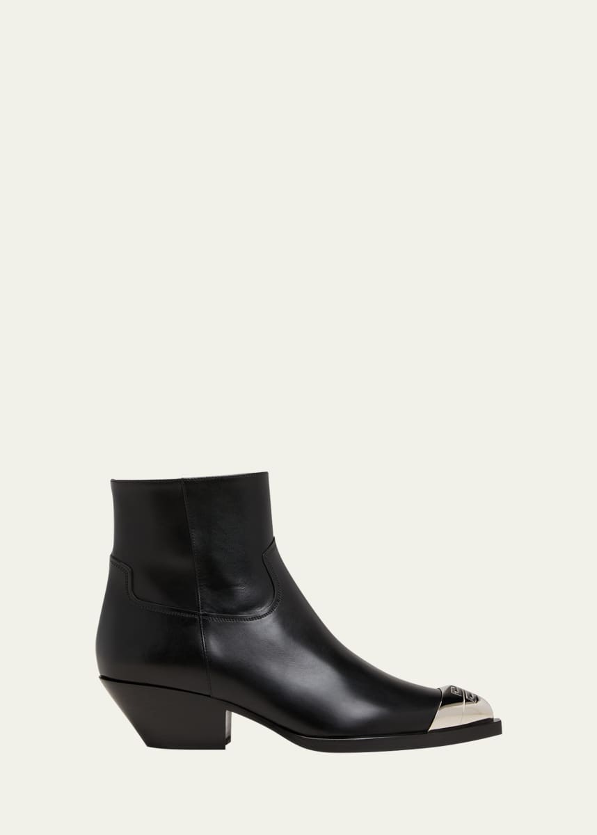 Givenchy Calfskin 4G Metal-Toe Western Booties