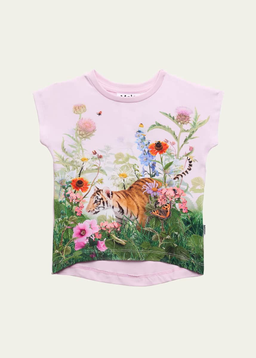 Molo Girl's Ragnhilde Cat Graphic T-Shirt, Size 3-6
