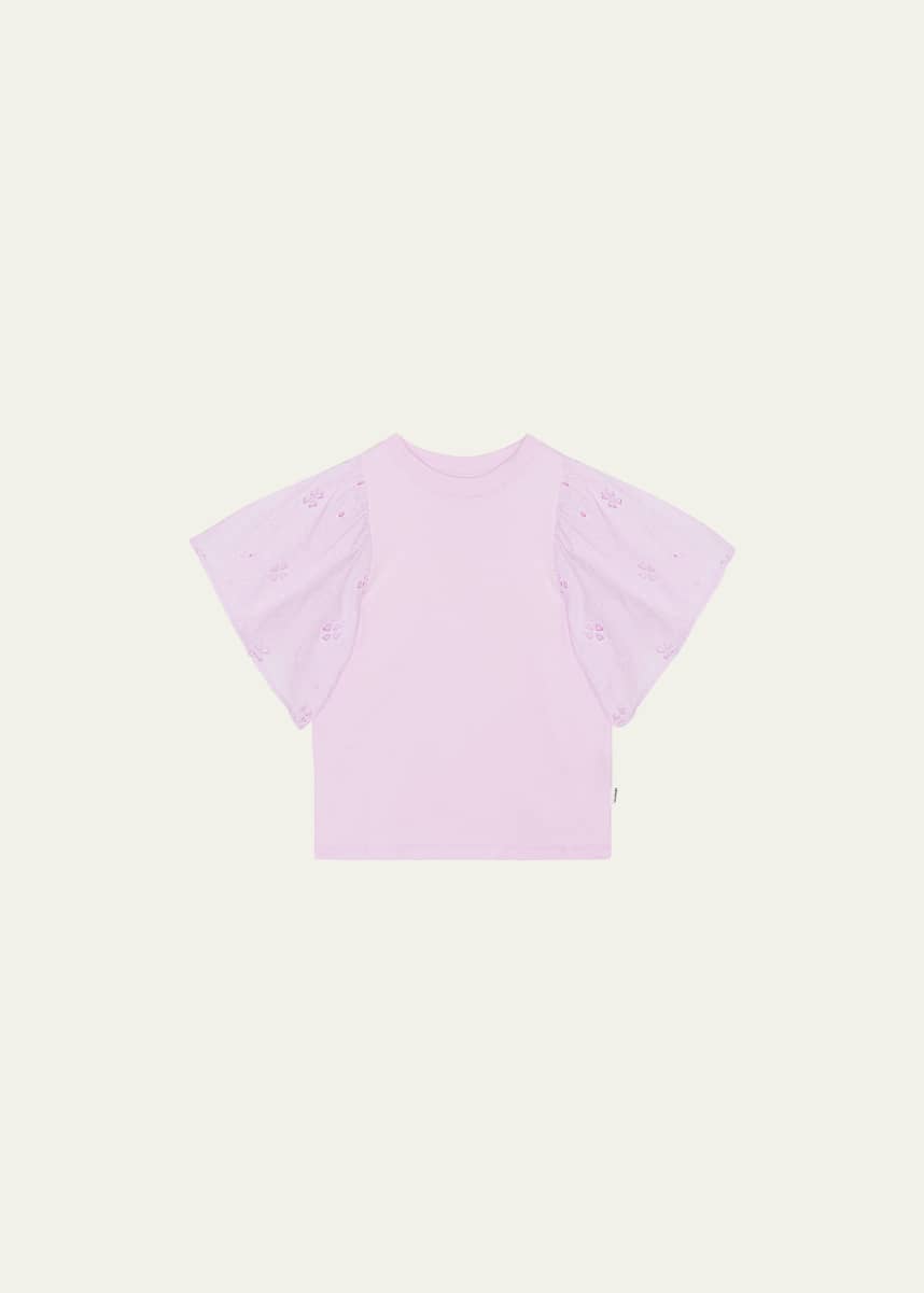 Molo Girl's Ritza Combo Puff Sleeve T-Shirt, Size 4-6