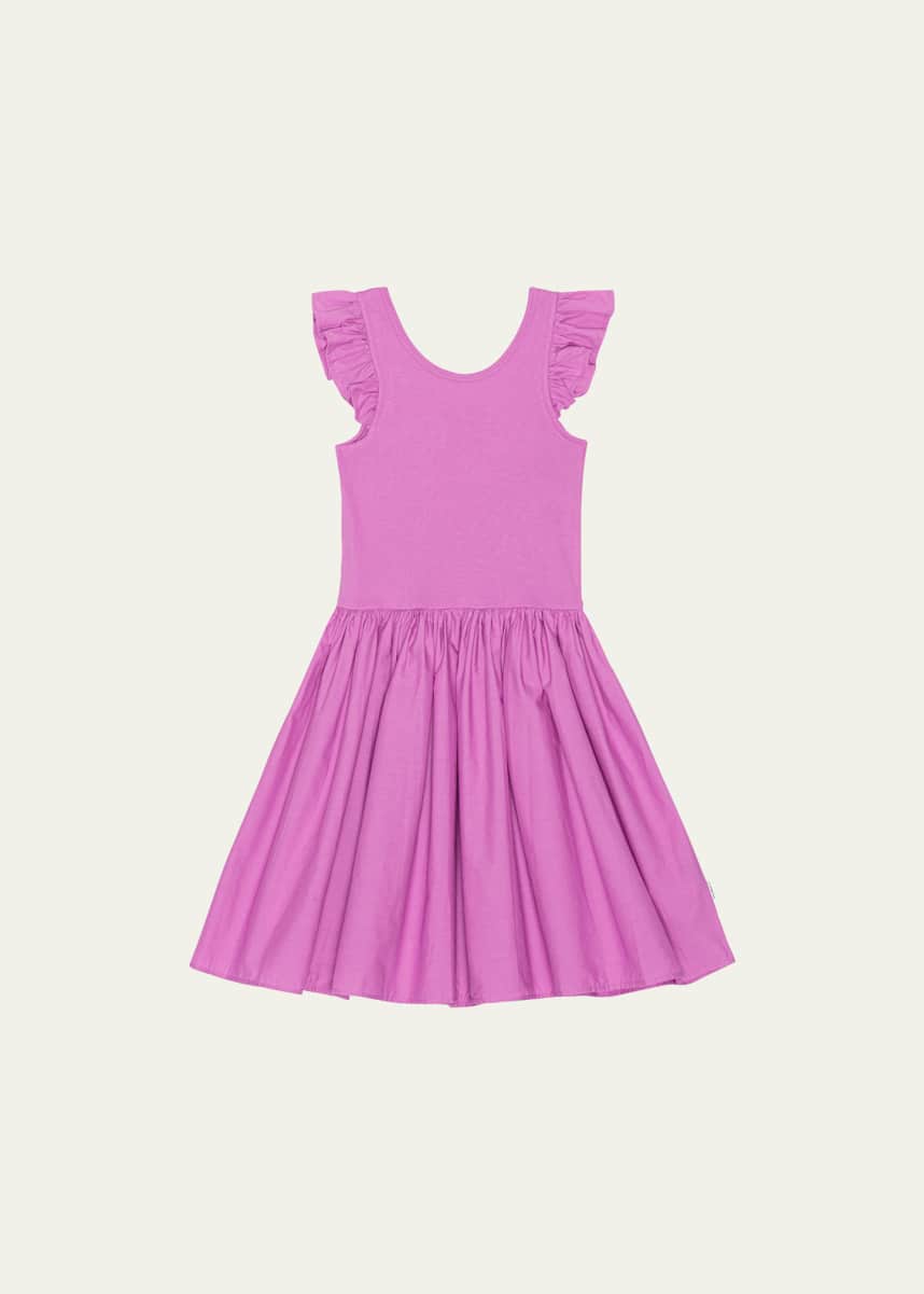 Molo Girl's Cloudia Ruffle Trim Dress, Size 3T-6