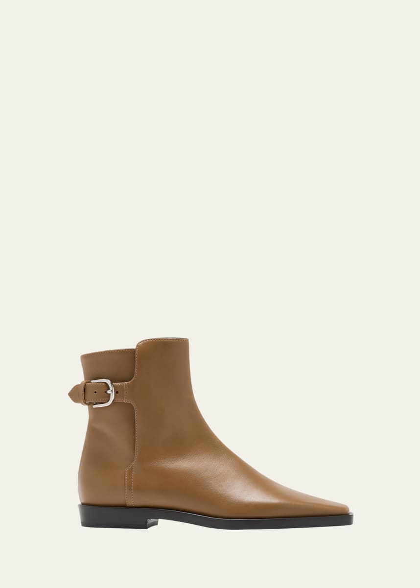 Toteme Leather Belted Ankle Boots
