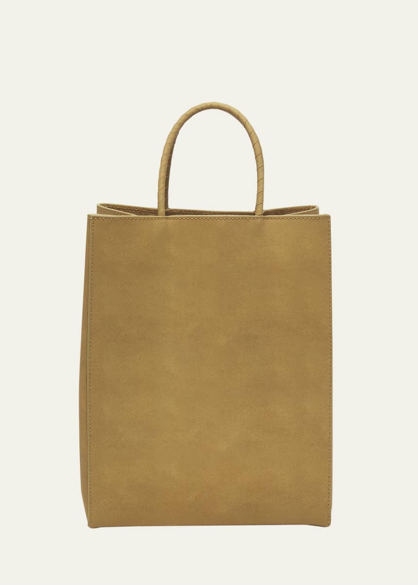 Bottega Veneta Small Raw Paper Leather Top-Handle Bag