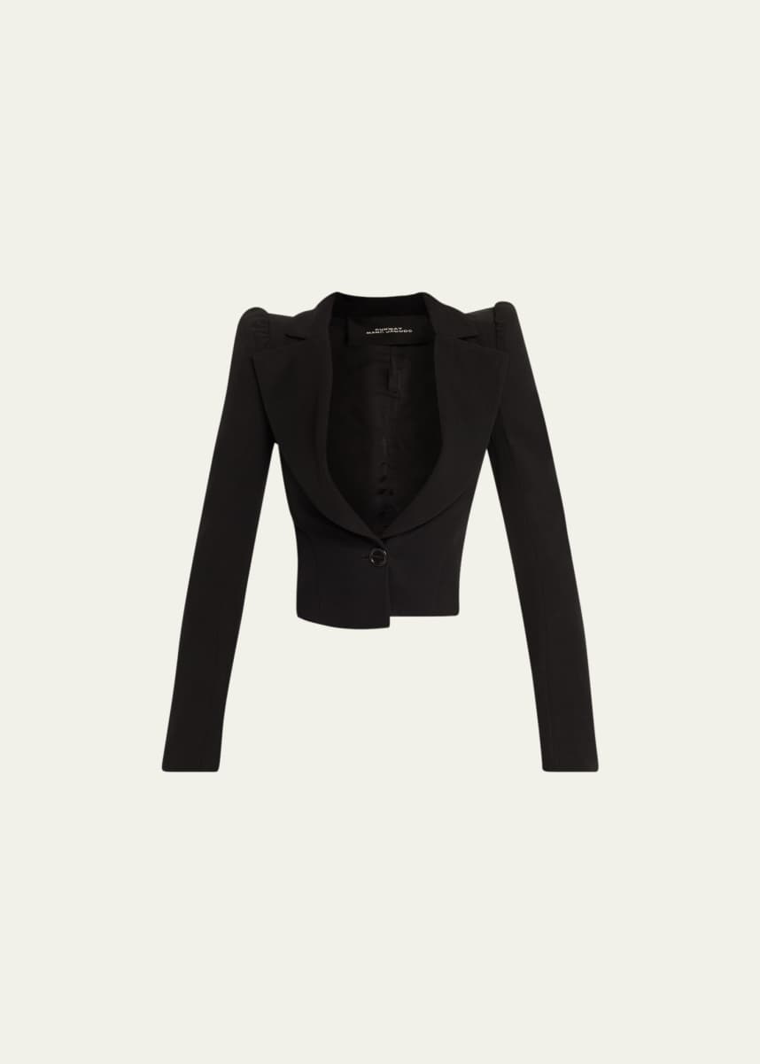 Marc Jacobs Runway Plunging Long-Sleeve Cropped Blazer