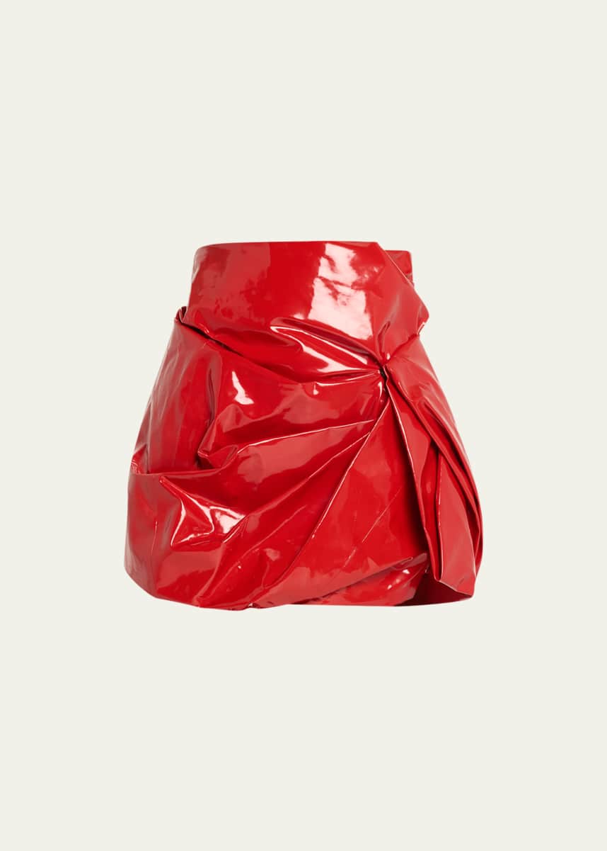 Marc Jacobs Runway Leather Engineered Draped Mini Skirt