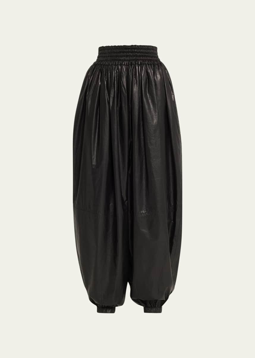 Marc Jacobs Runway High-Waist Gathered Leather Pants