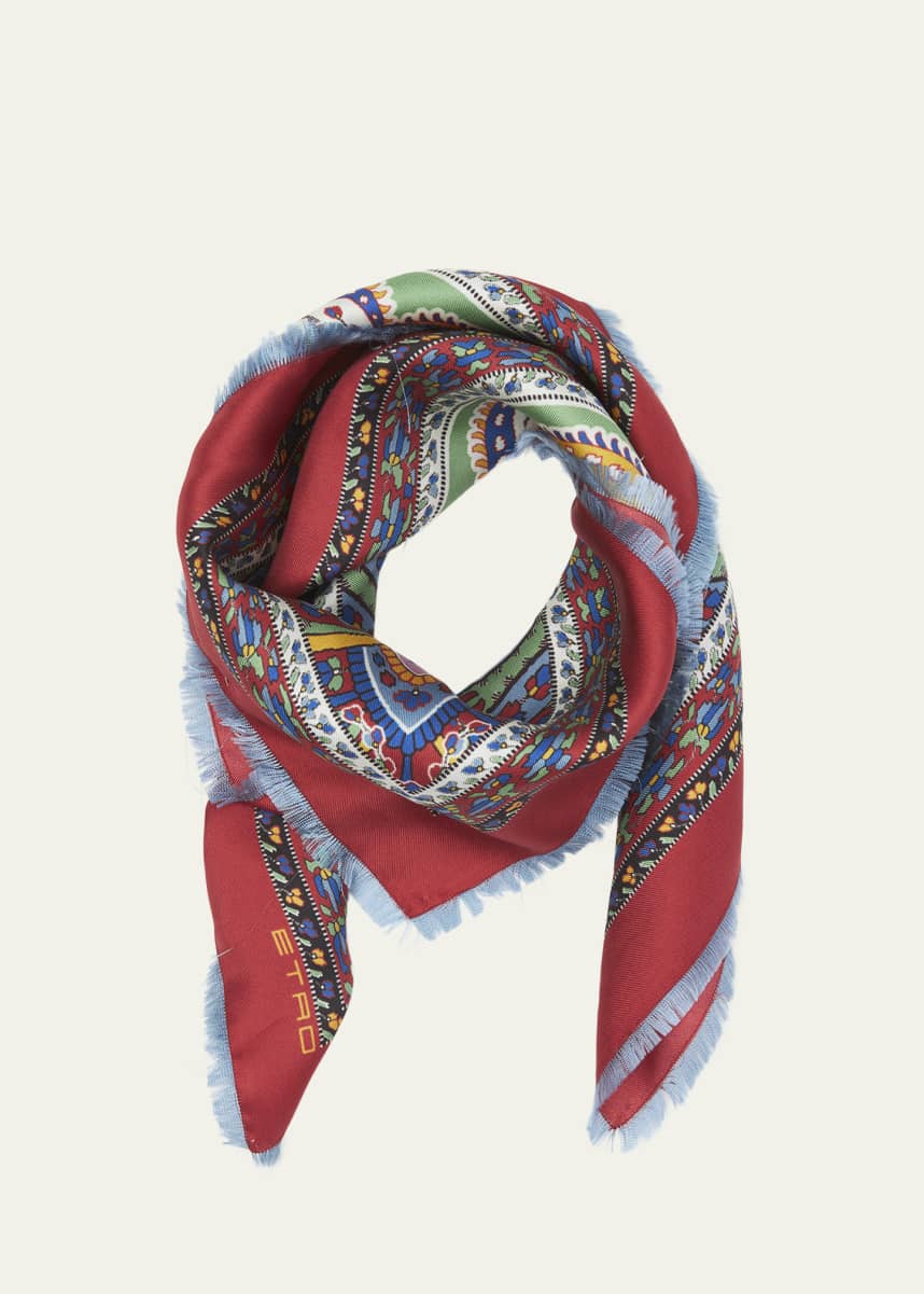 Etro Patterned Silk Square Scarf