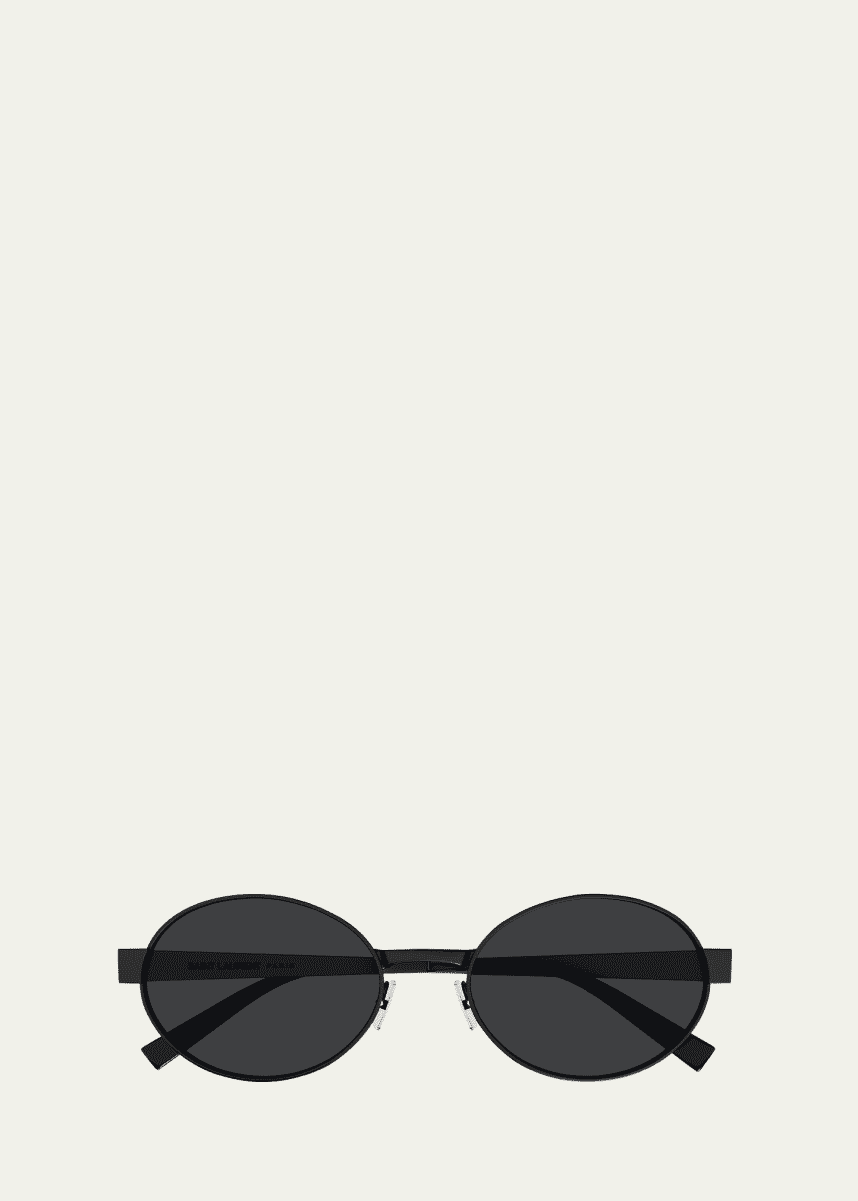 Saint Laurent Logo Metal Oval Sunglasses