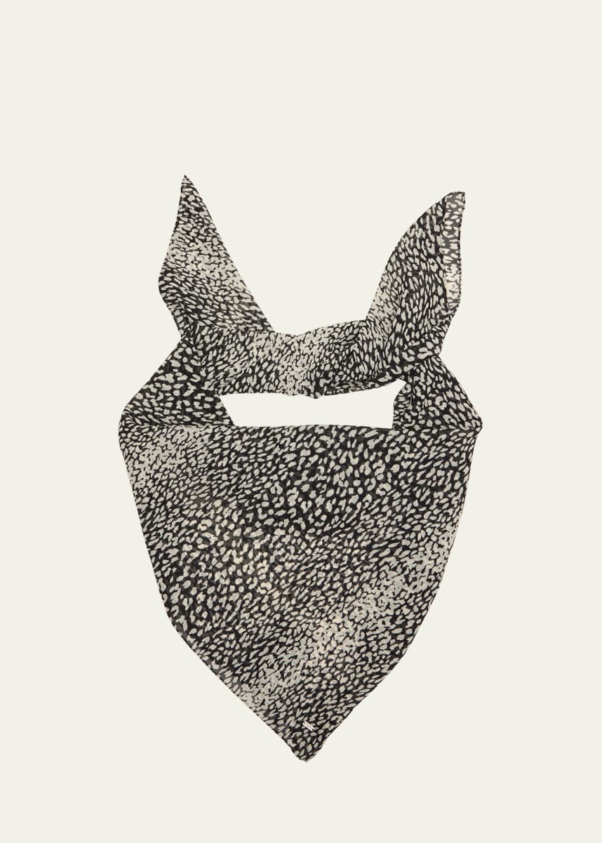 Saint Laurent Carre Leopard-Print Silk Scarf