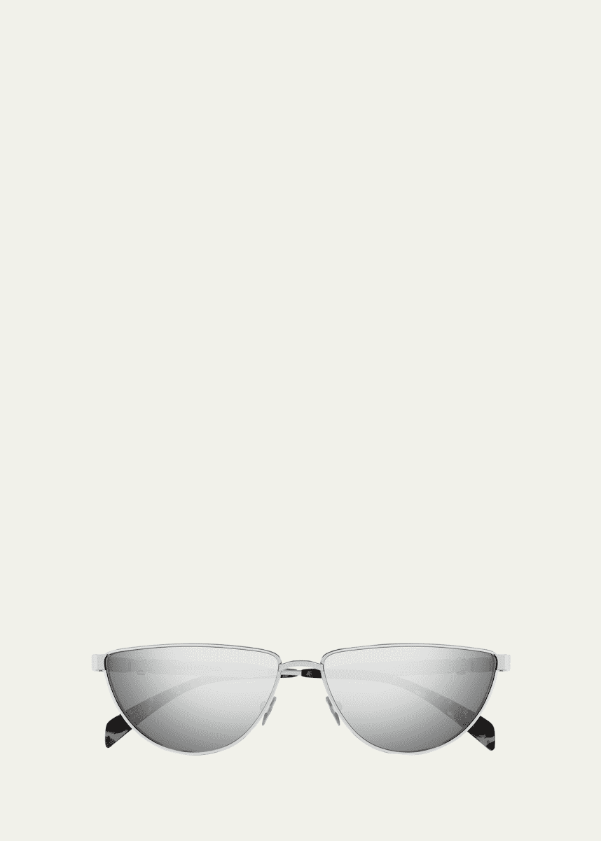 Alexander McQueen Mirrored Metal Cat-Eye Sunglasses