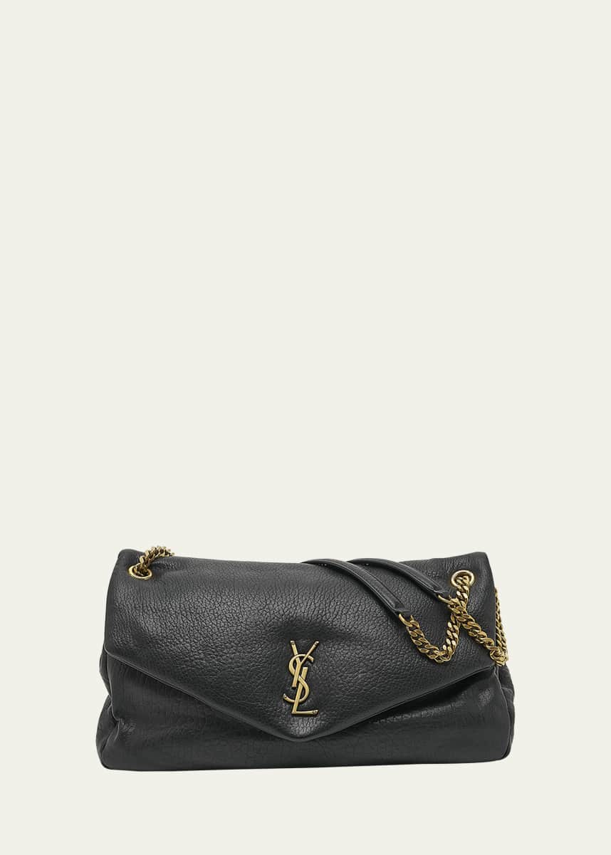 Saint Laurent Calypso Large YSL Shoulder Bag in Leather