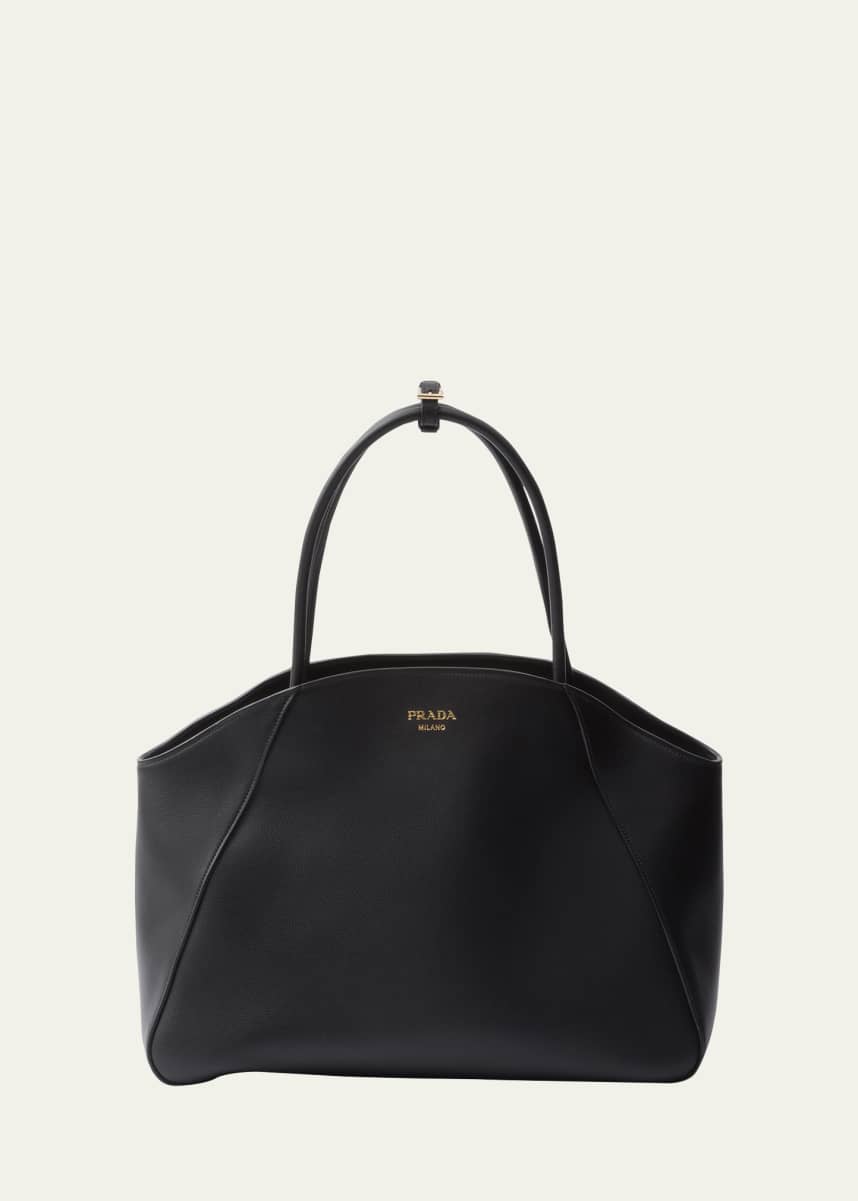 Prada Large Grain Leather Top-Handle Bag