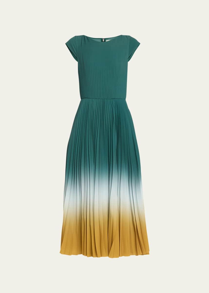 Jason Wu Collection Dip Dye Marocaine Pleated Crepe Dress