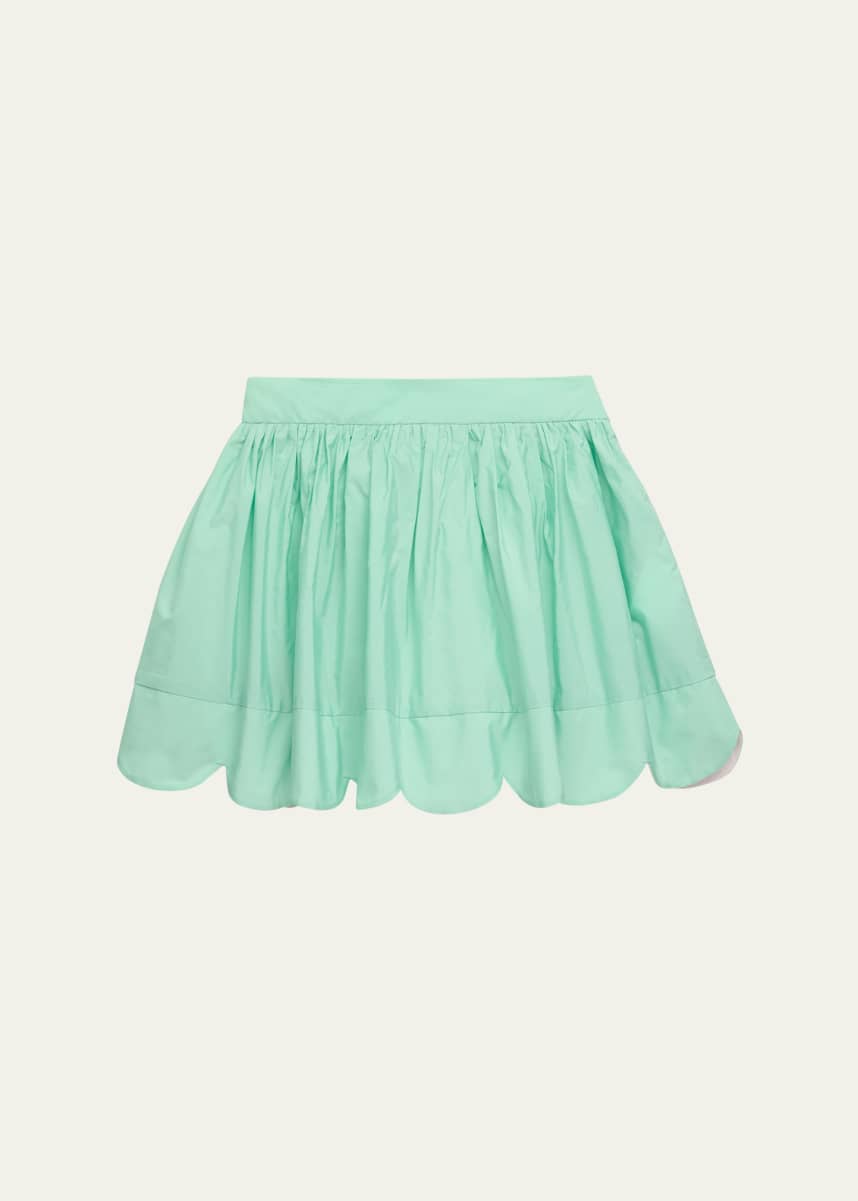 Stella McCartney Kids Girl's Taffeta Skirt with Scalloped Trim, Size 2-14