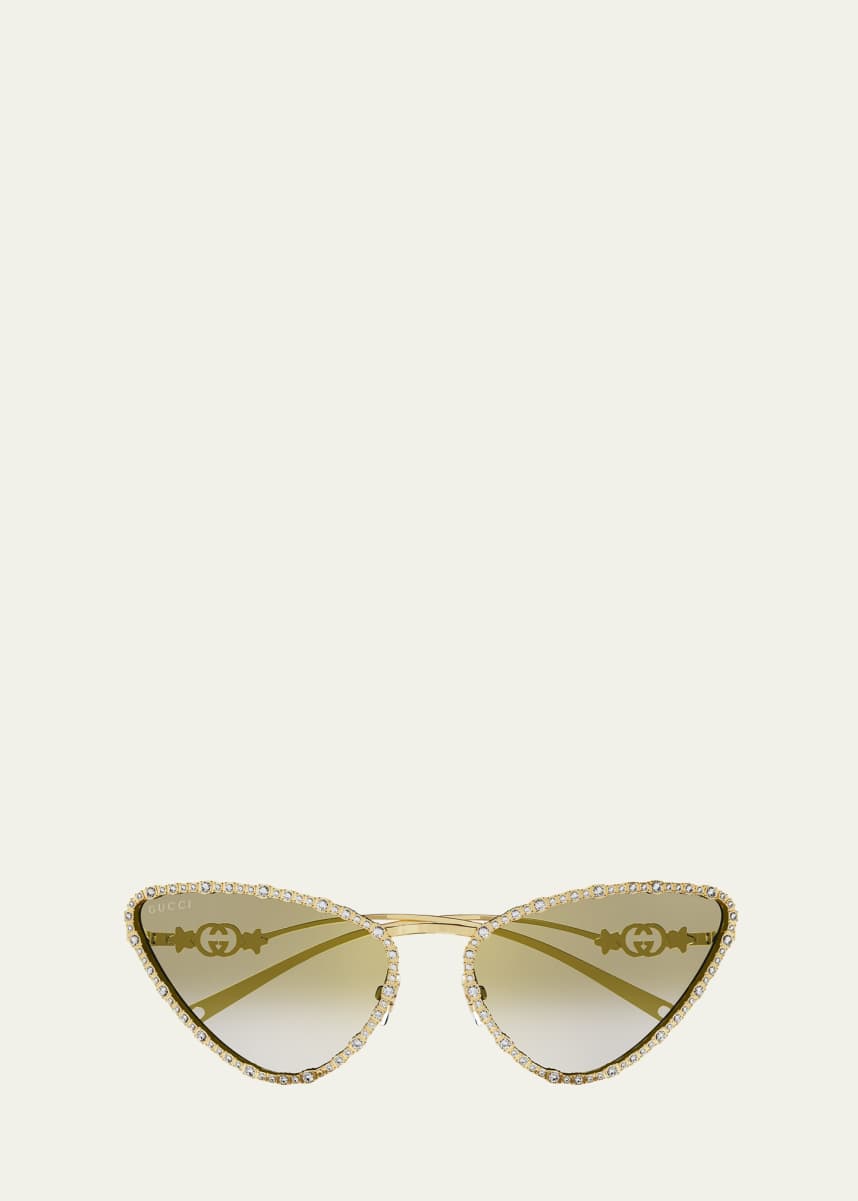 Gucci GG Star Embellished Metal Cat-Eye Sunglasses