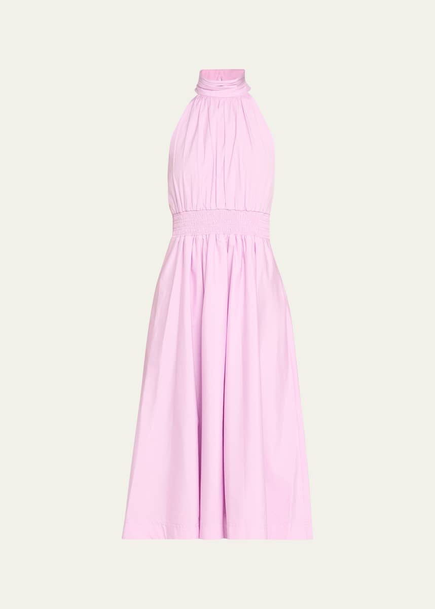 Veronica Beard Kinny High-Neck A-Line Midi Dress