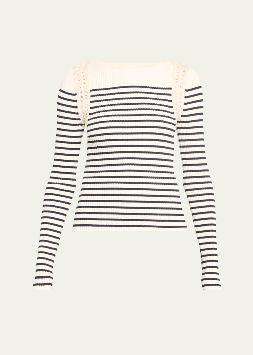 A.L.C. Isa Striped Long-Sleeve Knit Top