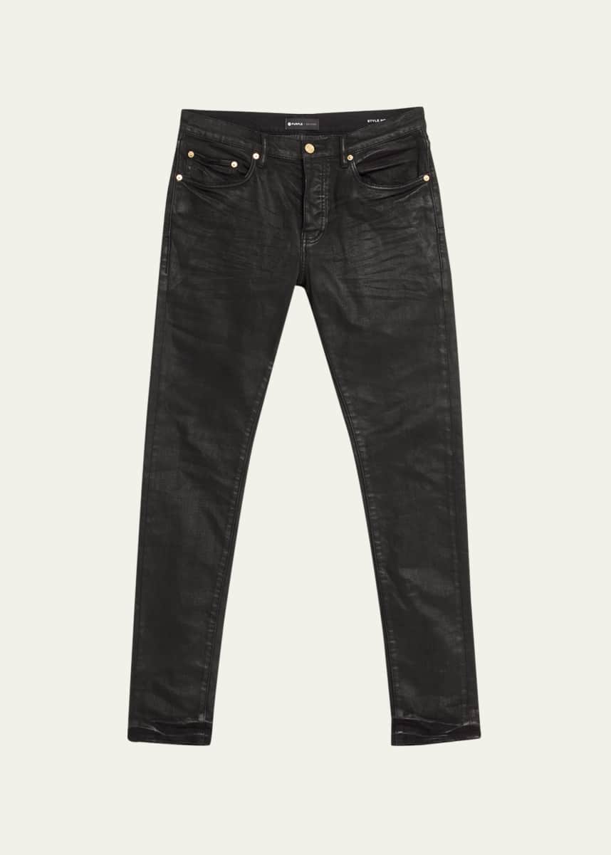 PURPLE Men's Coated Denim Stretch Skinny Jeans