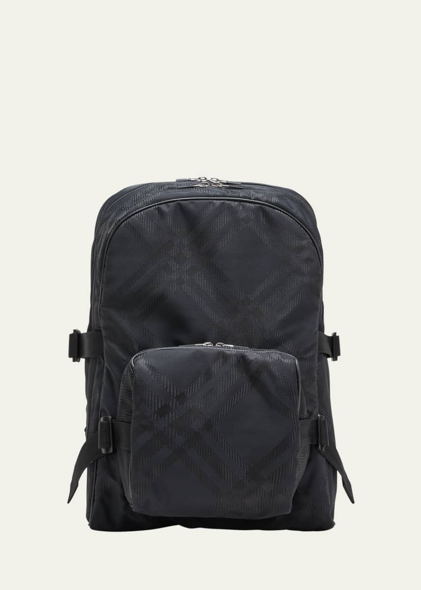 Burberry Men's Nylon Jacquard Check Backpack