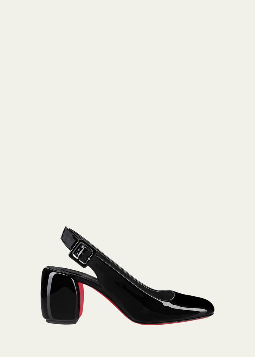 Christian Louboutin Minny Patent Red Sole Slingback Pumps