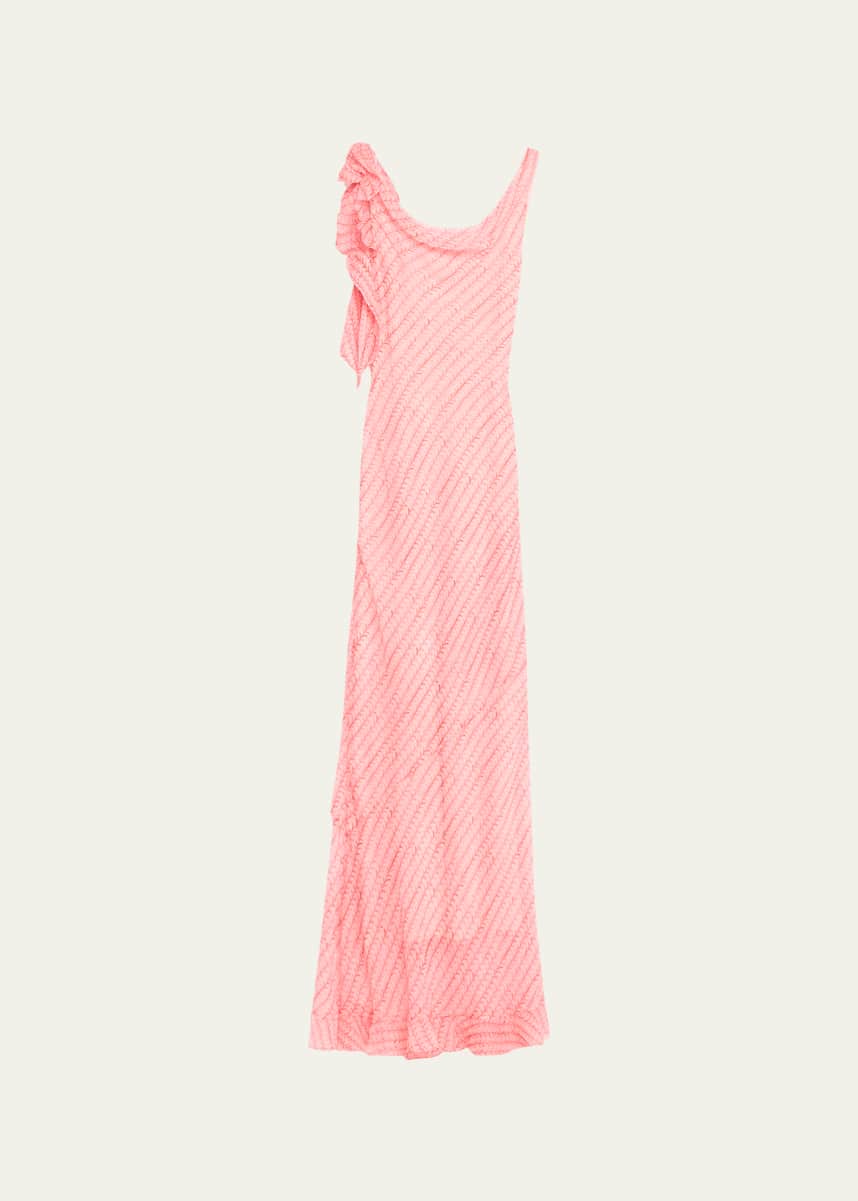 Saloni Asher-B Silk Frill Sleeveless Printed Dress