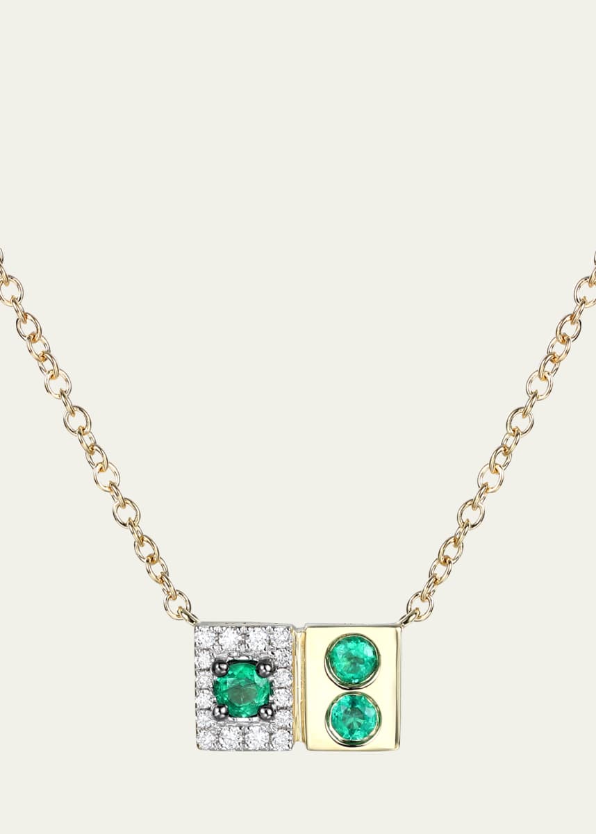 TYPE JEWELRY l'Ego ID Pendant Necklace with Emeralds and Diamonds