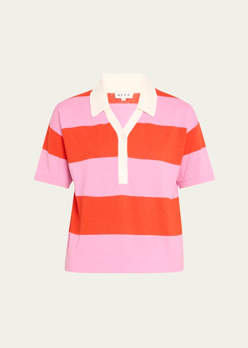 Kule The Buell Short-Sleeve Striped Polo Shirt