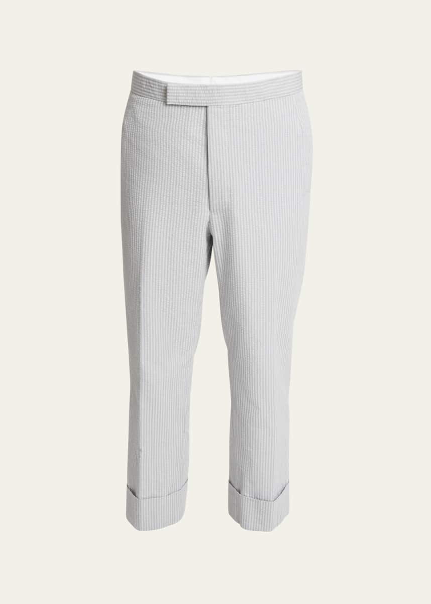 Thom Browne Men's Cotton Seersucker Backstrap Pants