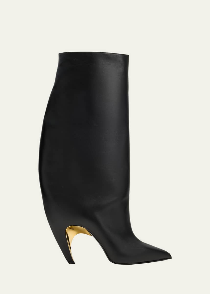 Alexander McQueen Armadillo Leather Over-The-Knee Boots