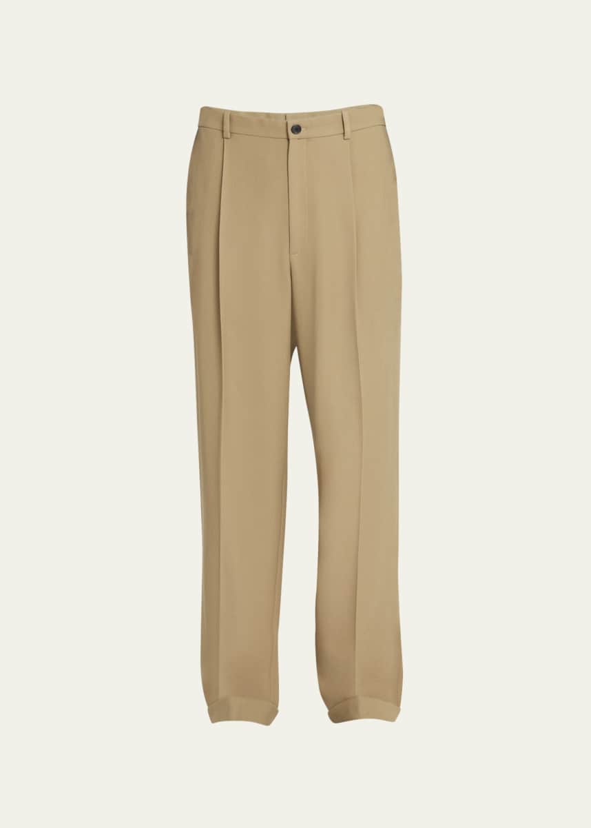 THE ROW Men's Keenan Wool Pleated Pants