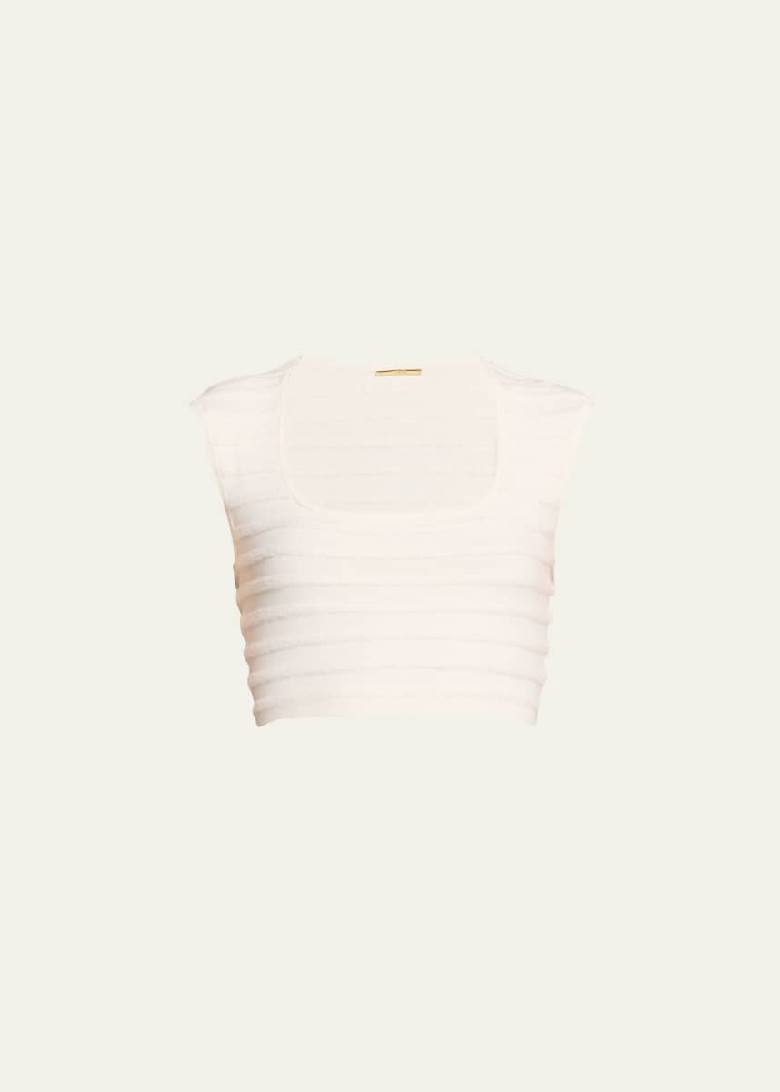 Alexis Emille Square-Neck Sleeveless Crop Top