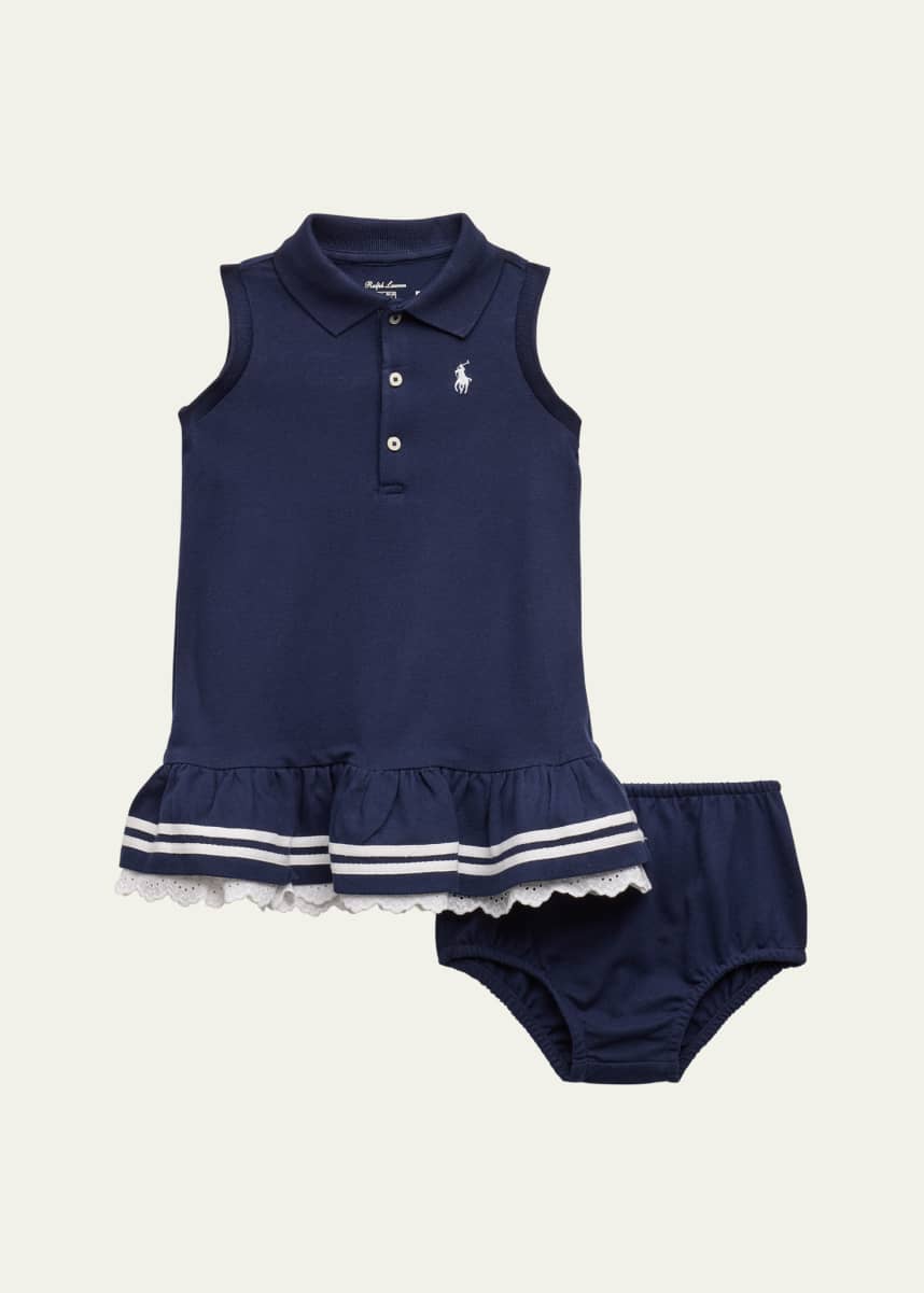 Ralph Lauren Childrenswear Girl's Nautical-Inspired Polo Dress, Size 3M-24M
