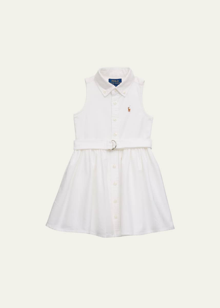 Ralph Lauren Childrenswear Girl's Classic Oxford Belted Dress W/ Bloomers, Size 2-6X