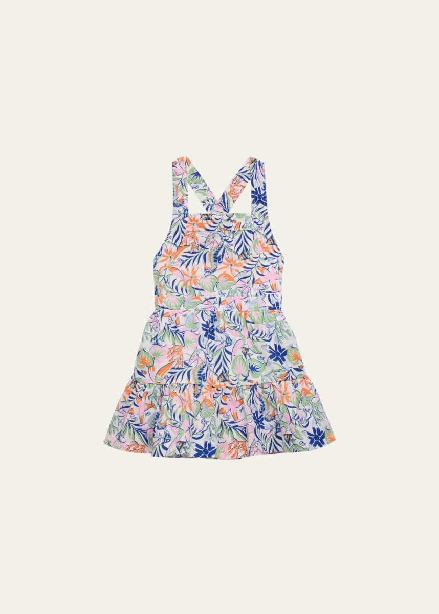 Ralph Lauren Childrenswear Girl's Tropical-Print Day Dress, Size 2-6X