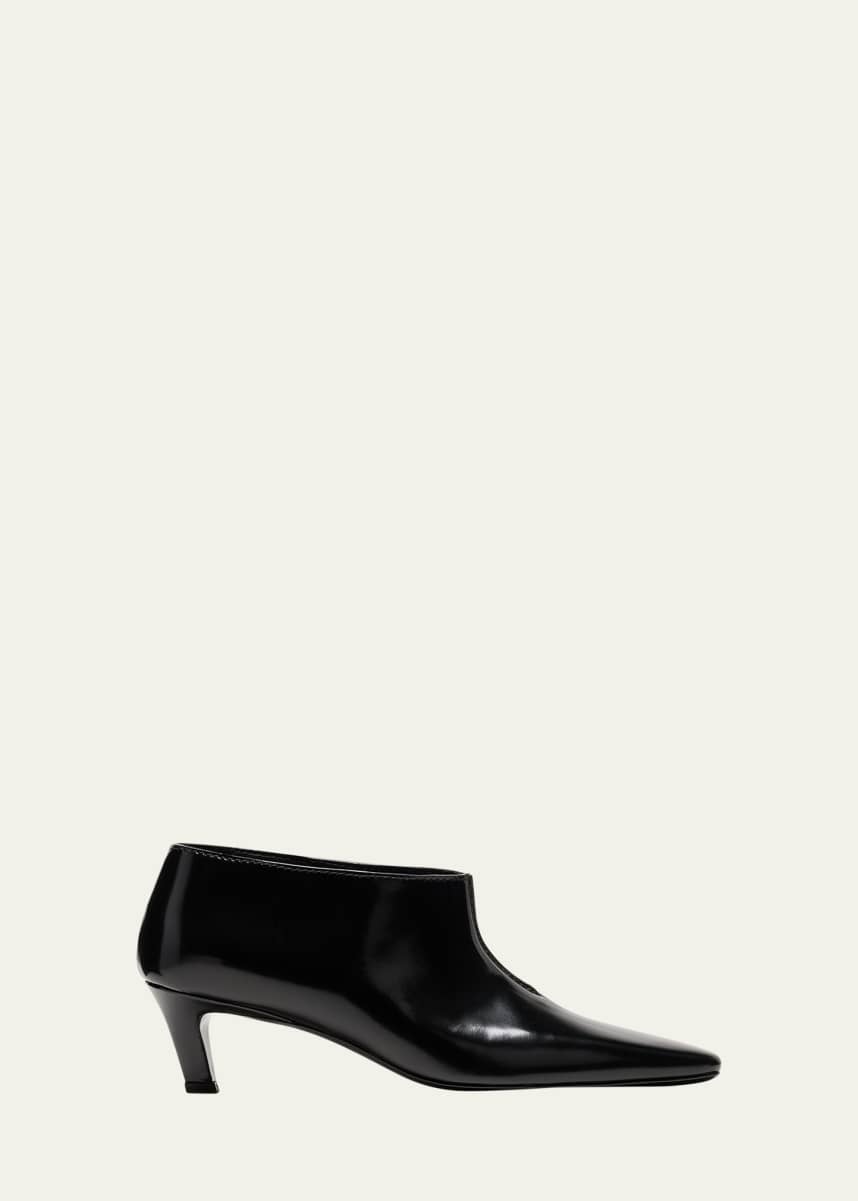 Toteme Sleek Leather Kitten-Heel Shoetie