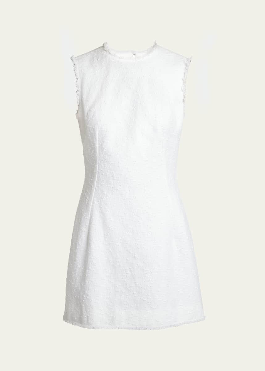 Dolce&Gabbana Rachel Linen Mini Dress with Frayed Trim