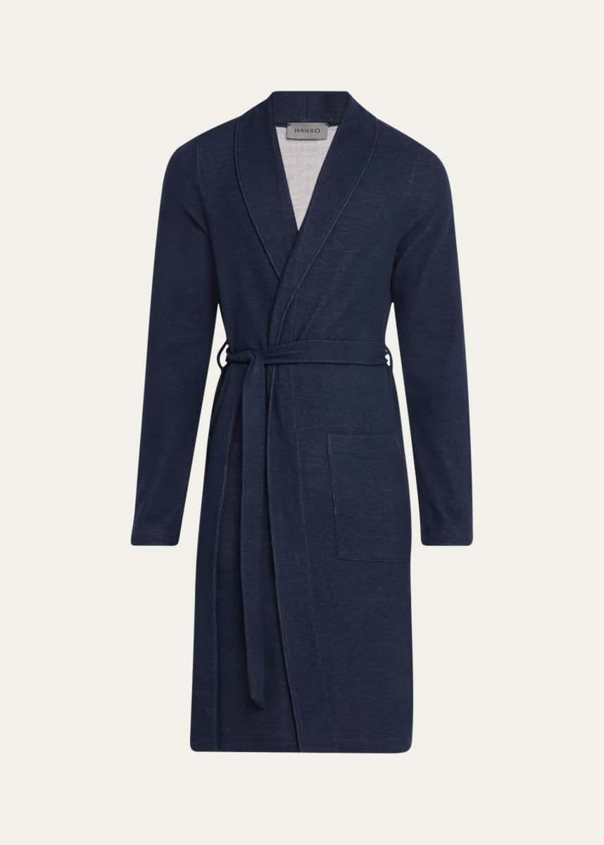 Hanro Men's Cozy Living Double-Face Recycled Cotton Robe