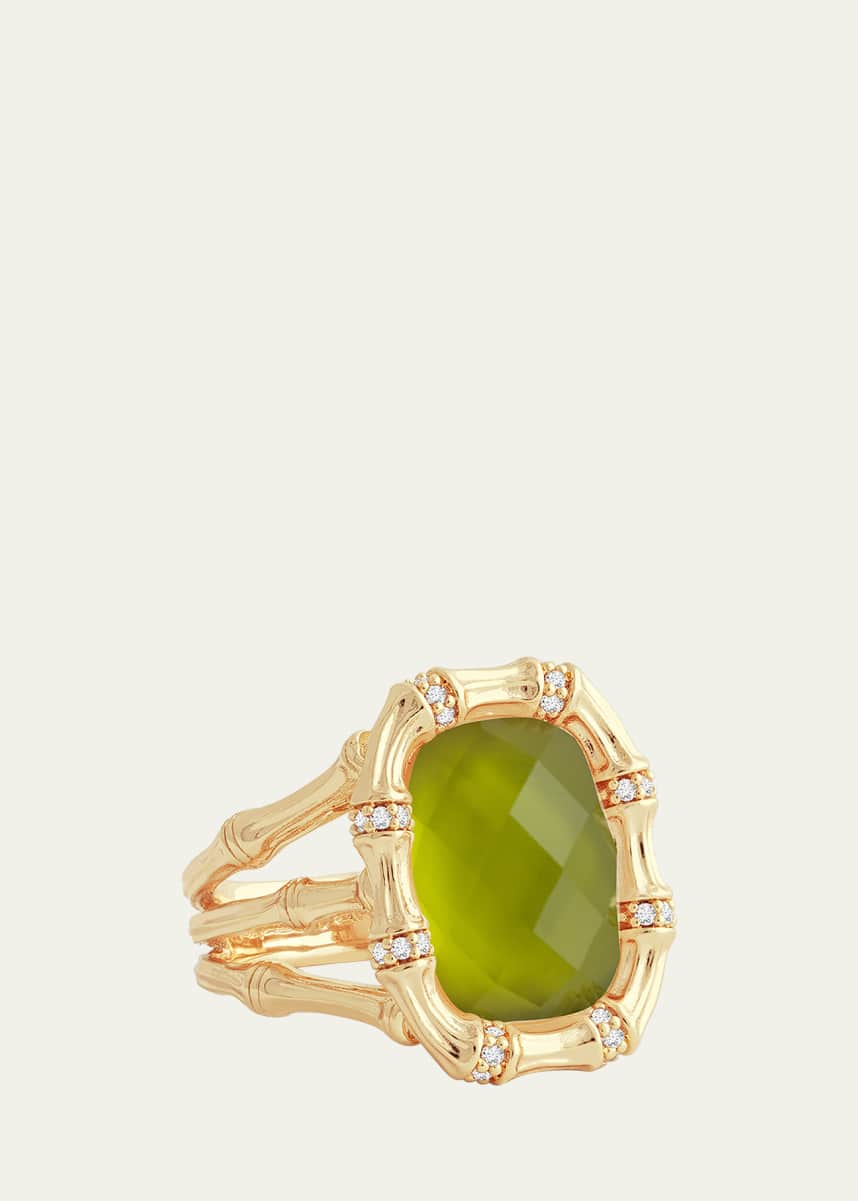 Anabel Aram Jewelry Bamboo with Stone Ring