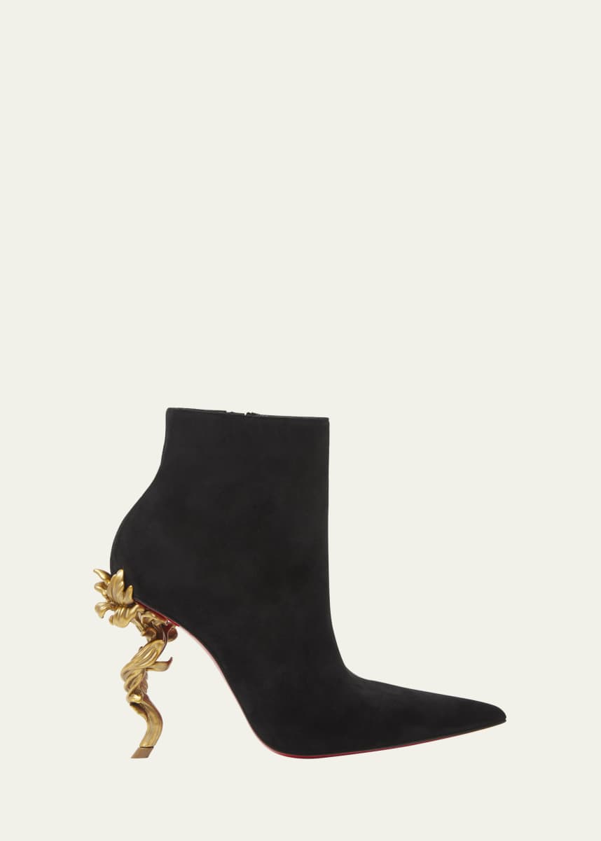 Christian Louboutin Belle Suede Red Sole Ankle Booties