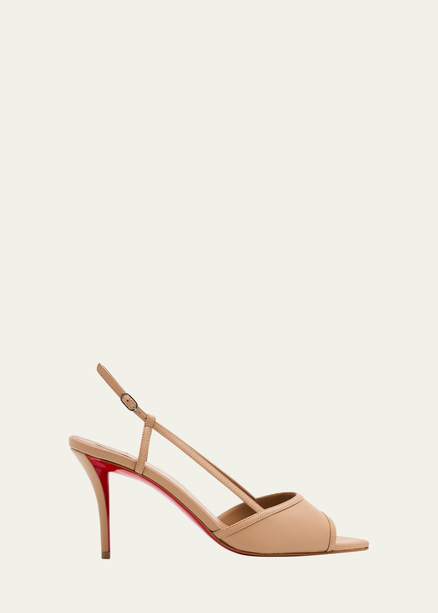 Christian Louboutin Miss Z Leather Red Sole Slingback Sandals