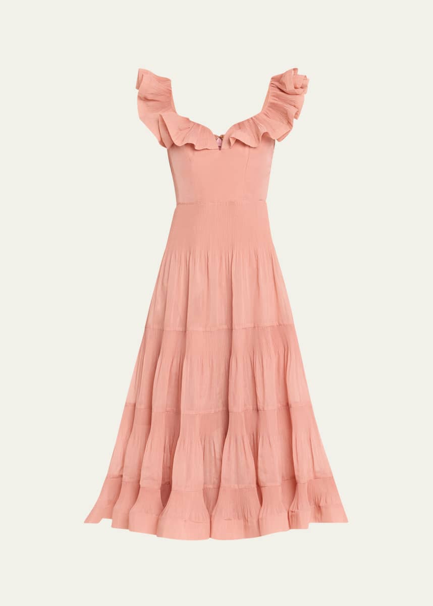 Zimmermann Pleated Fill Midi Dress