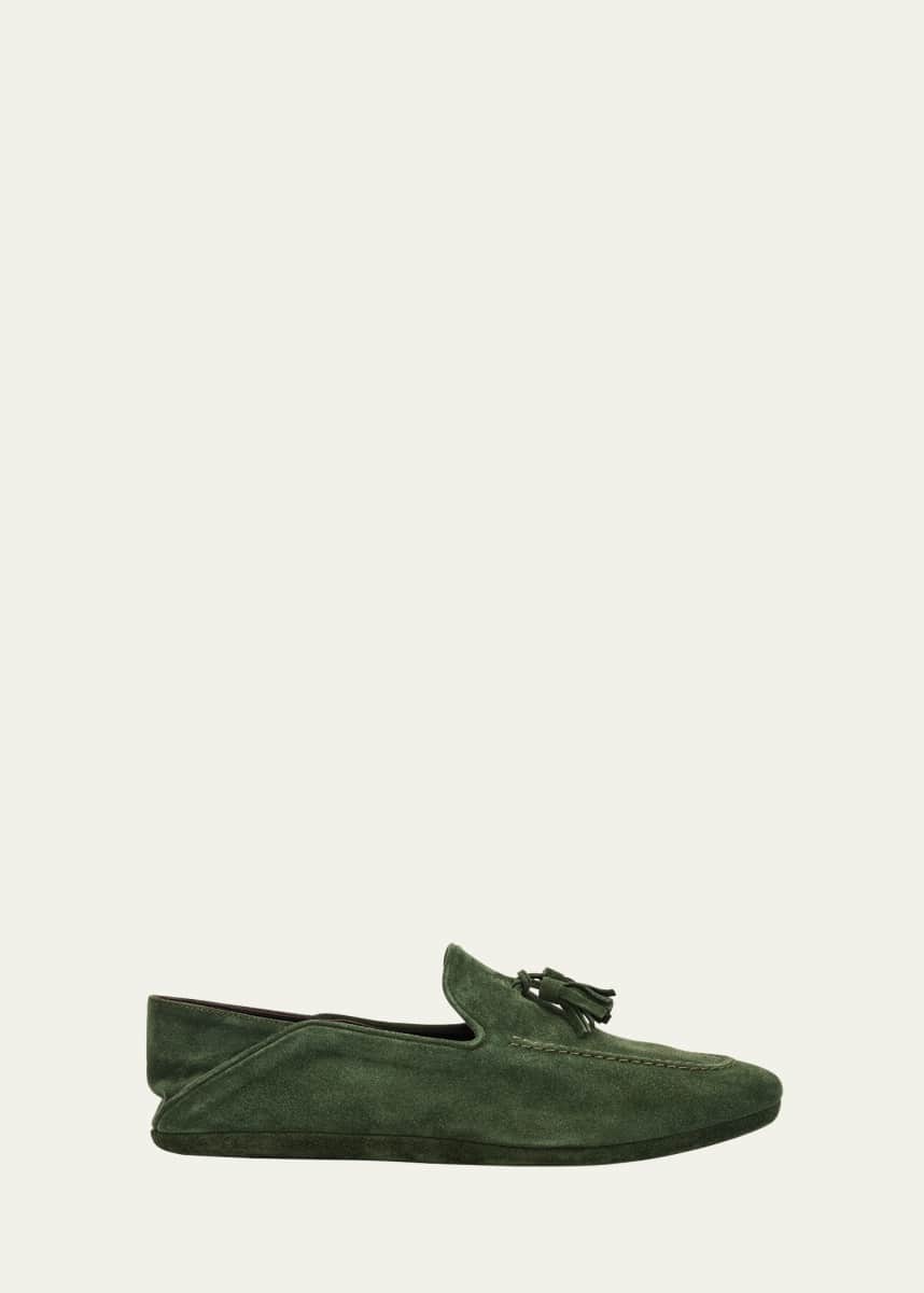 Bergdorf Goodman Men's Suede Tassel Lounge Slippers