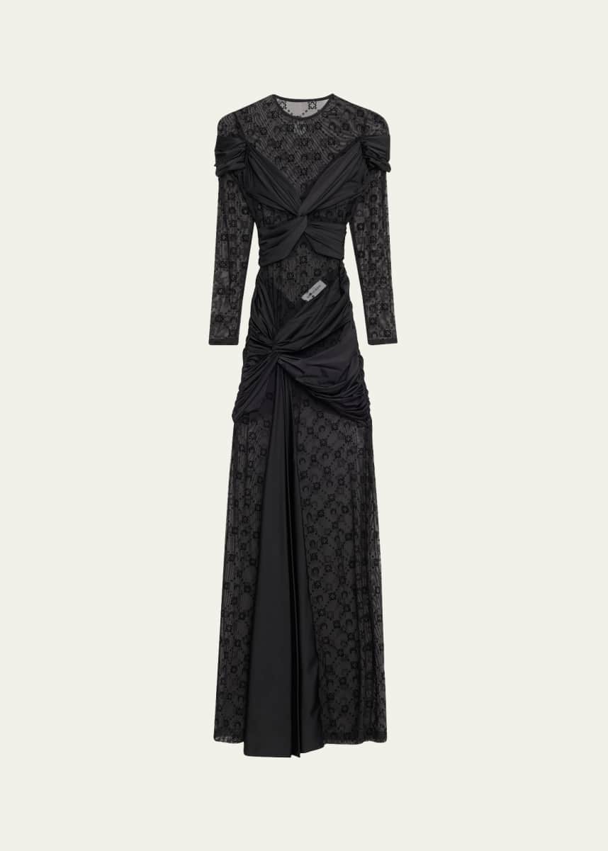 Marine Serre Draped Jersey Knotted Dress