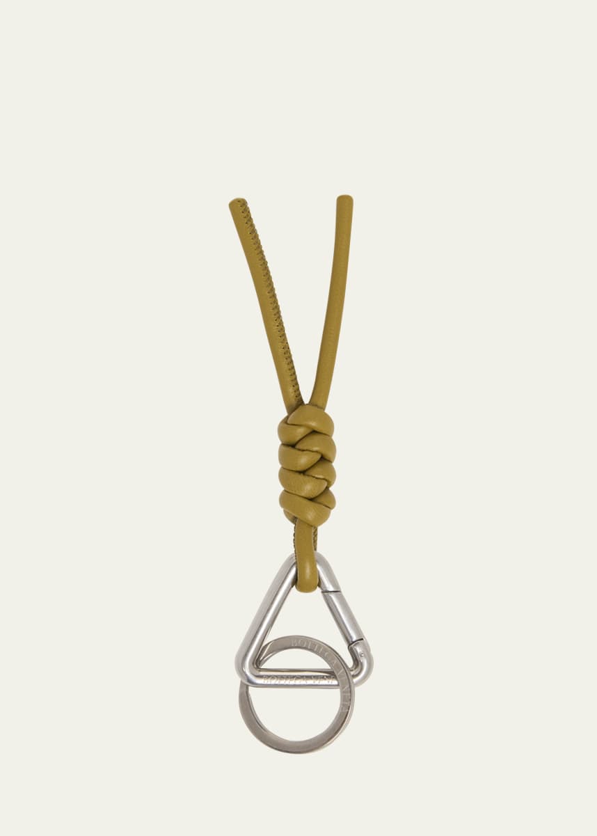 Bottega Veneta Men's Triangle Knot Key Ring in Napa Leather