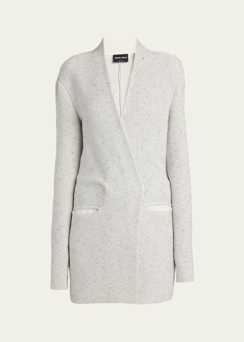 Giorgio Armani Metallic V-Neck Wool Jacket