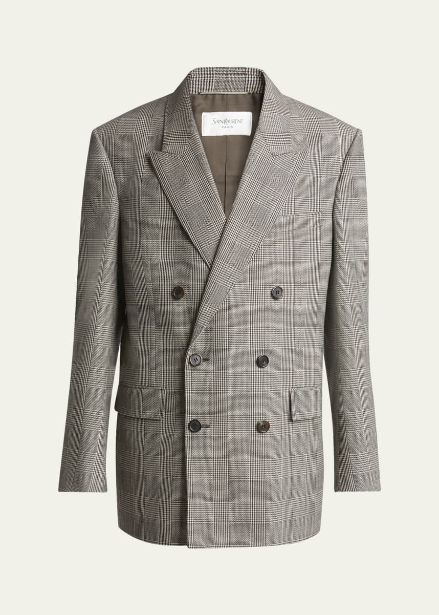 Saint Laurent Men's Double-Breasted Relaxed Blazer