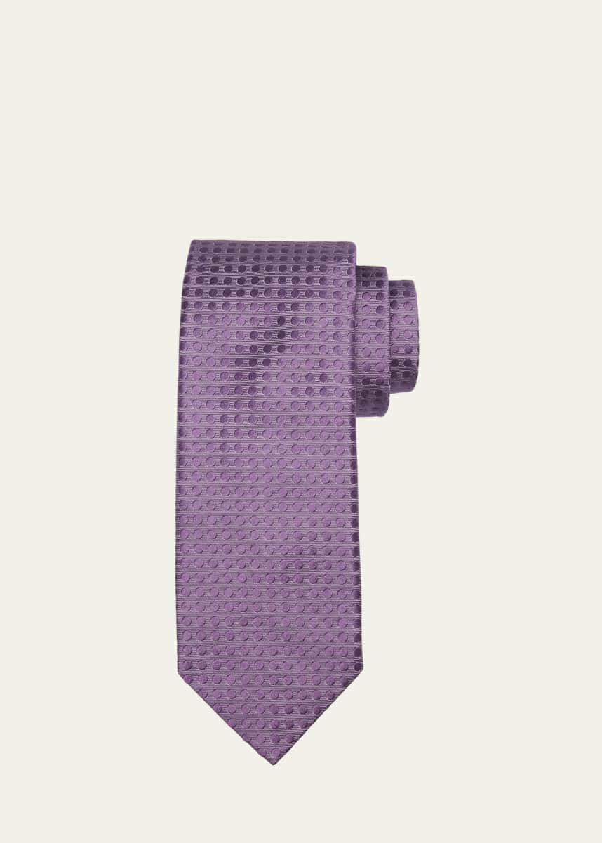 TOM FORD Men's Tonal Polka Dot Mulberry Silk Tie