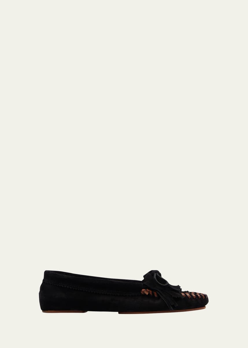 Paris Texas Indiana Suede Fringe Mocassin Loafers
