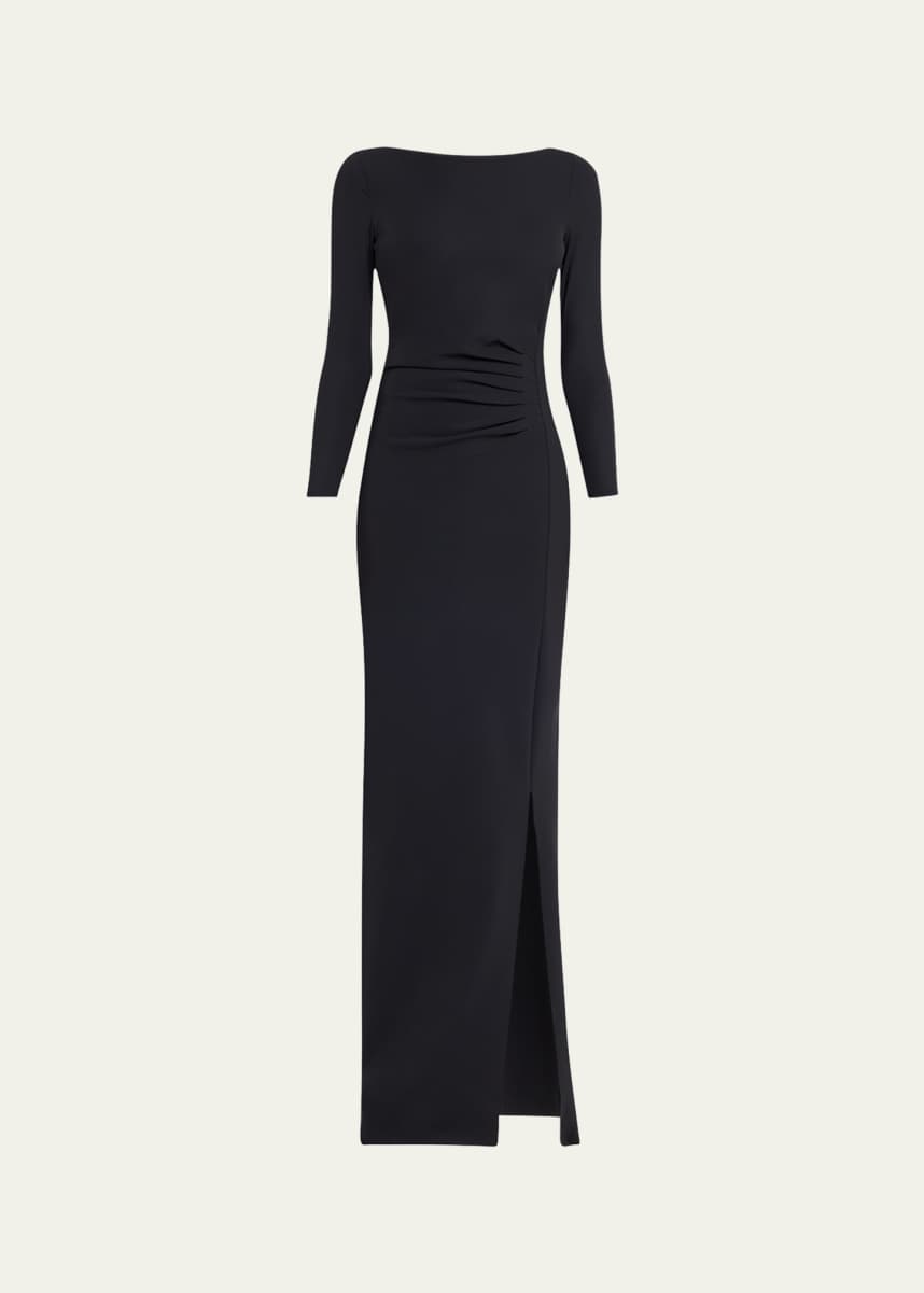 Chiara Boni La Petite Robe Brestina Bateau-Neck Bow Column Gown